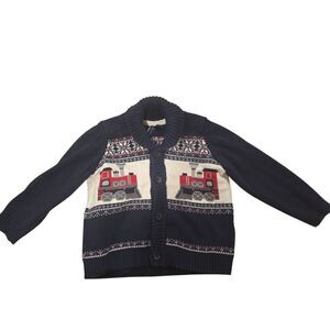 Janie And Jack Fair Isle Train Cardigan Size 12-18 Months